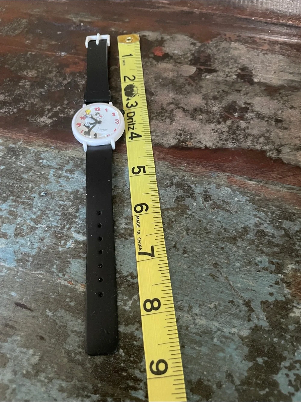 Armitron Black Strap White Case Tweety & Sylvester Dial Watch
